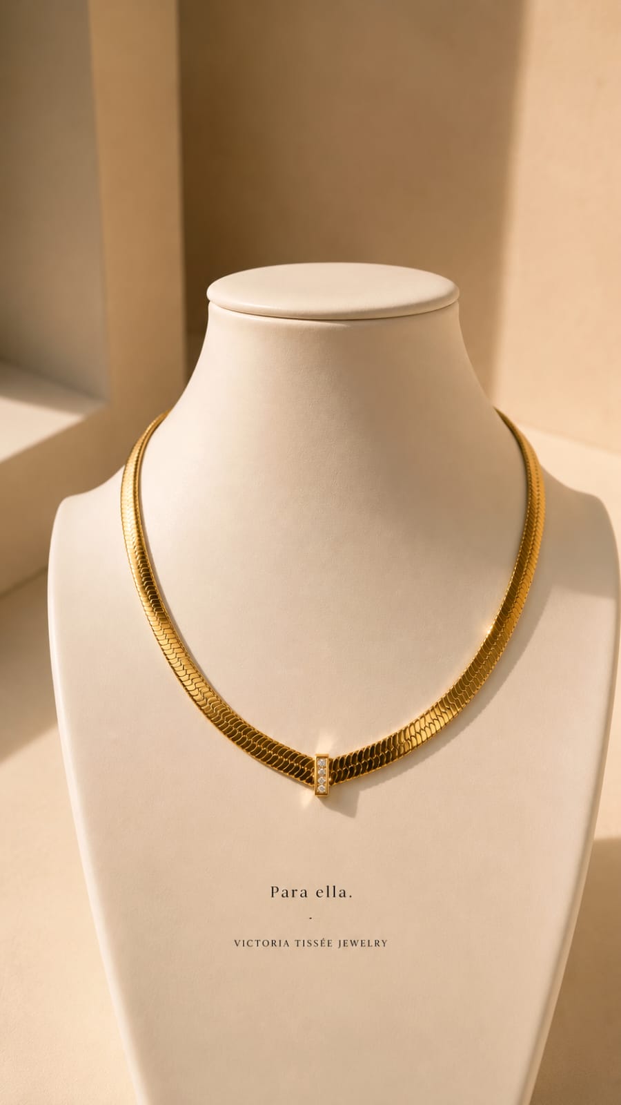 Collar herringbone tejido a mano — Victoria Tissée